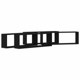 Wall Shelves 4 pcs Black Oak 80 x 15 x 26 cm Engineered Wood 862644