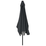Garden Parasol with Metal Pole 300x200 cm Black 47128