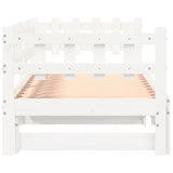 Pull-out Day Bed without Mattress White 2x cm Solid Wood 840392