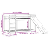 Bunk Bed with Slide&Ladder without Mattress White 80x200 cm 3284240