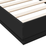 Bed Frame without Mattress with LED Lights Black 75x190 cm Small Single 839547