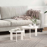 Coffee Table 2 pcs White Solid Pine wood 873560