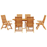 Garden Dining Set Folding 7 pcs Brown Solid Acacia Wood 3375719