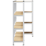 4-Layer Storage Shelves 3 pcs Silver Steel&Engineered Wood 3307578