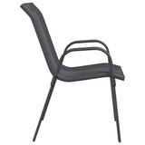 318784 Stackable Garden Chairs 6 pcs Grey Textilene Fabric