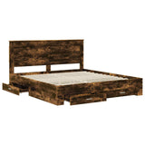 Bed Frame with Drawer with Headboard Manual Engineered Wood 3410287