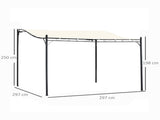 3x3 m Wall Mounted Garden Porch-Black/Cream White T3398P323853