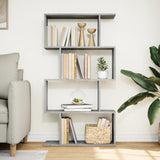 Room Divider Bookcase 4-Tier Concrete Grey 70x24x129 cm Engineered Wood 858105