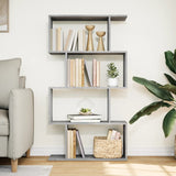 ZNTS Room Divider Bookcase 4-Tier Concrete Grey 70x24x129 cm Engineered Wood 858105