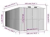 Garden Shed Dark Brown 192x440x223 cm Galvanised Steel 3147463