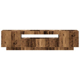 TV Cabinet with LED Lights Old Wood 160x35x40 cm Engineered Wood 856359