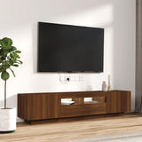 2 Piece TV Cabinet Set with LED Lights Brown Oak Engineered Wood 3120169