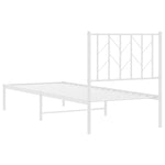 ZNTS Metal Bed Frame without Mattress with Headboard White 75x190cm 374476