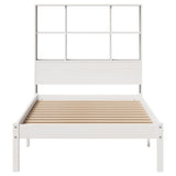 Bookcase Bed without Mattress White 90x190 cm Single Solid Wood Pine 3321574