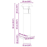 Chimney Extension Silver 25 x 25 x 82 cm Stainless Steel 42008448