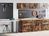 Garage Cabinets 2 pcs Smoked Oak Engineered Wood 3328336