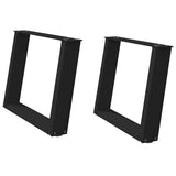 Coffee Table Legs U-Shaped 2 pcs Black 70x cm Steel 4012772