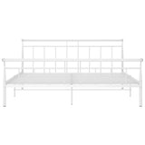 Bed Frame without Mattress White Metal 160x200 cm 325043