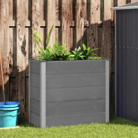 Garden Raised Bed WPC 100x50x91 cm Grey 43604