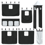 Bunk Bed without Mattress with Slide White and Black 90x200 cm 3284191