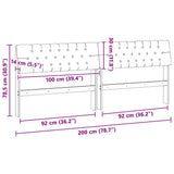Upholstered Headboard Dark Grey 200 cm Solid Pine Wood 879155