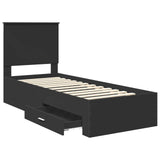 Bed Frame Black and Silver 70 x 190 cm Engineered Wood 3411369