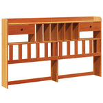ZNTS Bookcase Bed without Mattress Wax Brown 180x200 cm Super King Solid Wood Pine 3322193
