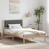 Bed Frame with Headboard Dark Grey 100 x 200 cm Solid Pine Wood 878210