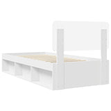 Bed Frame with Headboard White 90 x 200 cm Solid Pine Wood 3412123
