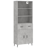 Highboard Concrete Grey 69.5x34x180 cm Engineered Wood 3200533