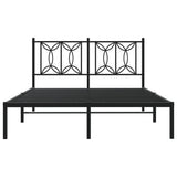Metal Bed Frame without Mattress with Headboard Black 140x200cm 376129