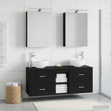Bathroom Furniture Set 5 pcs Black Oak 3406712