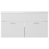 Sink Cabinet with Built-in Basin White and Sonoma Oak Engineered Wood 3070843