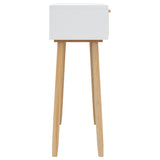 Console Table White 80x30x75 cm Solid Wood Pine&Natural Rattan 345624