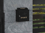 Wall Mounted Mailbox Black 29 x 13 x 41 cm Cast Aluminum 42023497