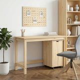 Desk Cabinet Set 2 pcs Brown Solid Pine Wood 3438784