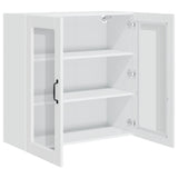Wall Glass Cabinet PORTO High Gloss White 80 x 31 x 80 cm 885419