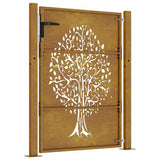 Garden Gate 100x150 cm Corten Steel Tree Design 153217