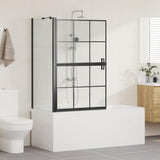 Bath Shower Screen Black and Transparent 80 x 68 x 128 cm 42018553