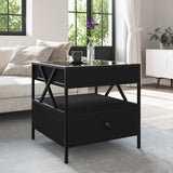 ZNTS Coffee Table with Infinity LED Black 50x50x51 cm 847712