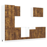 7 Piece Kitchen Cabinet Set Lucca Smoked Oak Engineered Wood 3314776