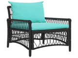 Garden Chair with Cushion Black 73 x 61 x 77 cm Poly Rattan 42006225
