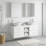 Bathroom Furniture Set 5 pcs White Engineered Wood and Glass 3406967