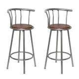 Bar Stools 2 pcs Brown Steel 60560