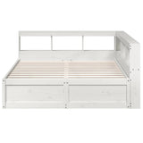 Bookcase Bed without Mattress White 160x200cm Solid Wood Pine 3324455