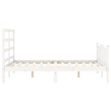 Bed Frame without Mattress White 140x200 cm Solid Wood Pine 3191907