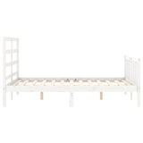Bed Frame without Mattress White 140x190 cm Solid Wood Pine 3191887