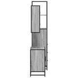 ZNTS 3 Piece Bathroom Furniture Set Grey Sonoma Engineered Wood 3301178