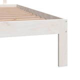 Bed Frame without Mattress White Solid Wood Pine 160x200cm 810506