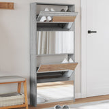 Shoe Cabinet with Mirror 4-Layer Grey Sonoma 63x17x134 cm 3228278